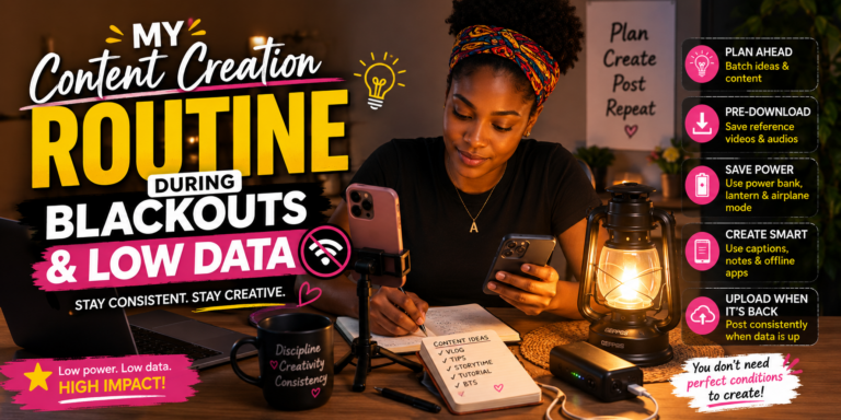 My Content Creation Routine During Blackouts and Low Data