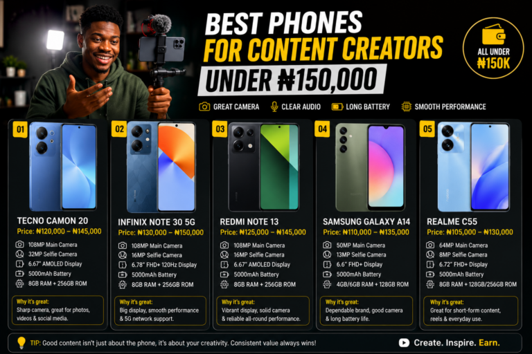 Best Phones for Content Creators Under 150k
